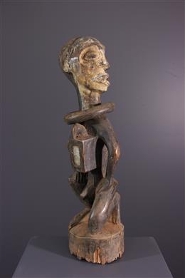 Arte africana - Estátua de Kongo Vili com cabeça virada
