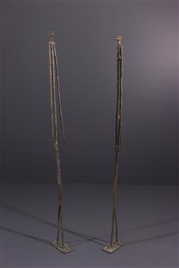 Arte africana - Figuras de bronze do casal primordial Dogon