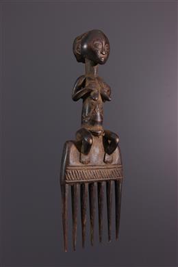 Arte africana - Pente de Luba com padrão feminino