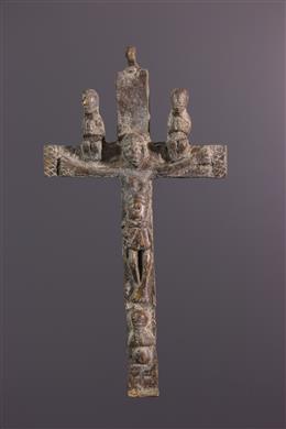 Arte africana - Crucifixo de Bronze Kongo Nkandi kiditu