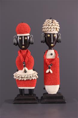 Arte africana - Par de bonecas da África do Sul