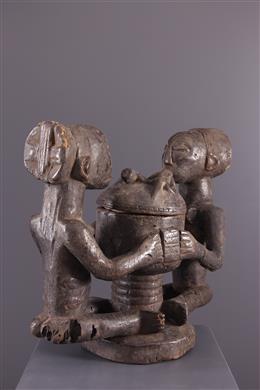 Arte africana - Copo figurativo Luba Kiteya