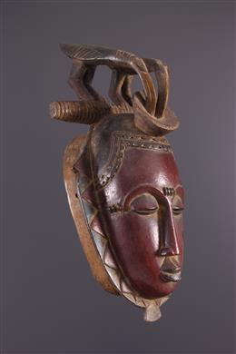 Arte africana - Máscara Yaure, Yohoure, policromada