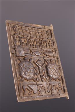 Arte africana - Porta de obturador Dogon com motivos figurativos