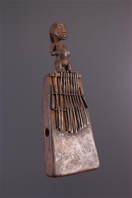 Arte africana - Tabwa Lamellophone com padrão figurativo