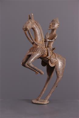 Arte africana - Figura de cavaleiro de bronze Dogon